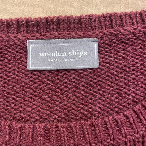 Wooden Ships Burgundy Karma Lightweight Knit Sweater Size M/L - Picture 8 of 12